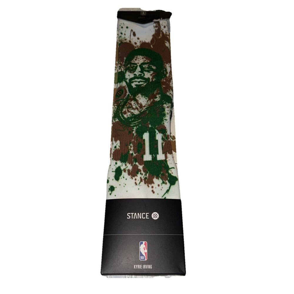 Stance Kyrie Irving Socks Green Splatter New In Package NBA Camo Colors Graffiti